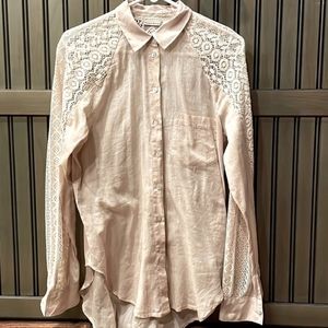 Anthropologie Holding Horses Cotton blouse with lace detail Size S